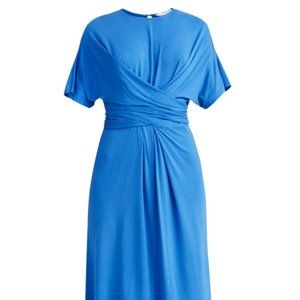 Paisie Wrap Top Dress - Blue